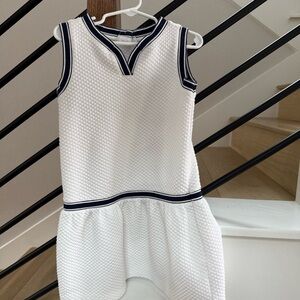 Jack by BB Dakota White Dress with Navy Trim